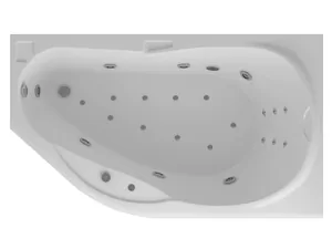 Ванна акриловая Акватек 170х100 правая, гидромассаж премиум гамма,пн упр,панель,каркас