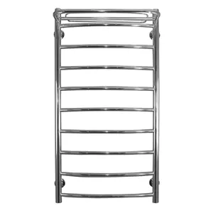 Полотенцесушитель Флагман "Лесенка" изогнутая с полочкой 500х800, нижнее подключение, нерж. сталь