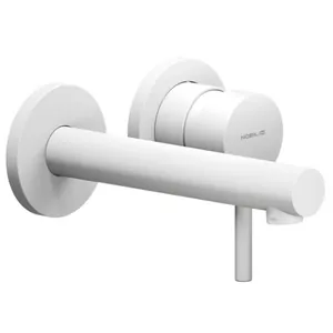 Смеситель NOBILI для раковины, встраиваемый, внешняя часть, излив 160мм, белый мат. LV00499WM