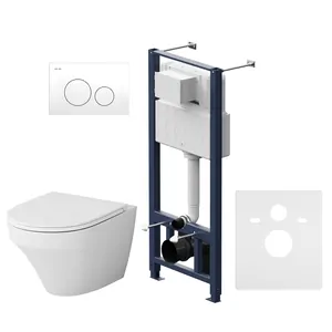 Комплект инсталляции AM.PM клавиша Pro L белая + унитаз Inspire FlashClean сиденье микролифт IS49001.501700