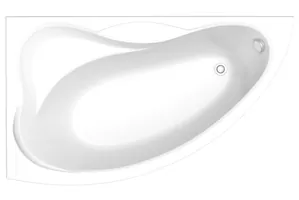 Ванна акриловая BAS 1500х900 угловая, левая, асимметричная,каркас, без слива-перелива, белый