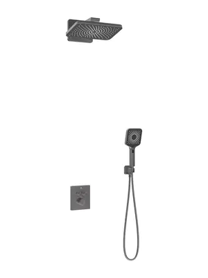 Душевая система Vincea термостатическая,верхний и ручной душ,вороненая сталь VSFW-3I21MT4GM