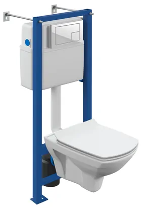 Инсталляция Cersanit VECTOR+кнопка CORNER белая+Унитаз CARINA XL+Сиденье микролифт SLIM 64119