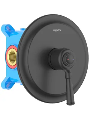 Смеситель для душа Aquatek AQ1566MB встраиваемый, однозахватный, цвет: черный матовый