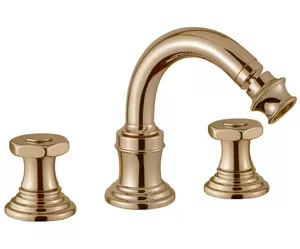 Смеситель CEZARES -BBS2-02-Sw для биде на 3 отверстия, двухзахватный, бронза/Swarovski