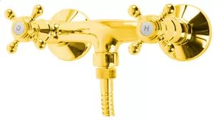 Смеситель CEZARES DS-03/24 для душа, настенный, двухзахватный, золото