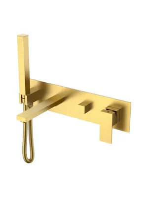 Смеситель Boheme 474-2-MG для ванны/душа, встраиваемый, однозахв, с ручным душем, золото мат