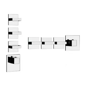 Смеситель Gessi Rettangolo 43216.149 встр., термостат, на 3 выхода, гор/верт., внешняя часть, никель