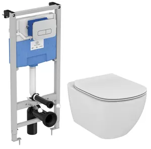 Инсталляция Ideal Standard ProSys 120P кл хром + Унитаз AquaBlade матовый + сиденье микролифт P3868V1