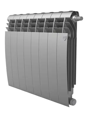 Радиатор биметаллический, 8 секций ROYAL THERMO 500 Silver Satin, VR80 нижнее подкл., НС-1506316