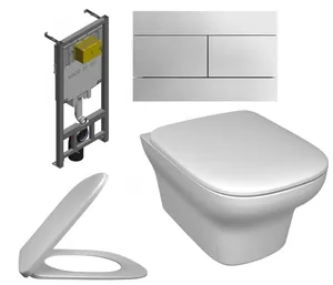 Инсталляция Jacob Delafon E29025-NF кнопка хром E4316 + унитаз сиденье тонкое микролифт E21746RU