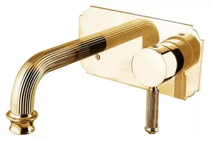 Смеситель CEZARES -BLSM2-03/24-L для раковины, встраиваемый, с донным клапаном, золото 24 карат