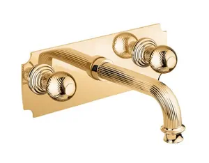 Смеситель CEZARES -BLS2-03/24-M для умывальника, встраиваемый, дон. клапан,золото/ручки металл