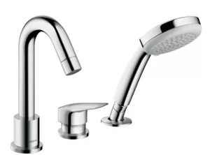 Смеситель Hansgrohe 71313000 на борт ванны, 3 отверстия, однозахватный, наружная часть, хром