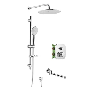 Душевая система Swedbe 5560 термостатическая, с изливом, хром