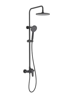 Душевая система Aquatek AQ2160MB для душа, однозахватный, верхний и ручной душ, черный мат