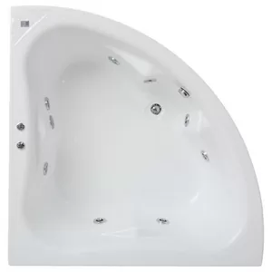 Ванна акриловая BAS 1500х1500 угловая, симместричная, каркас, без слива-перелива, г/м FLAT