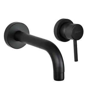 Смеситель для раковины Giulini встраиваемый, однозахватный, излив 150мм,черный мат F6520-15NO