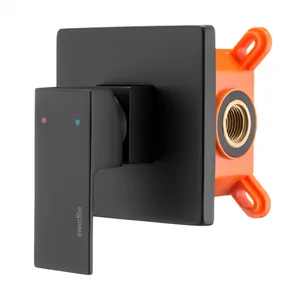 Смеситель Swedbe 5522В встраиваемый, однозахватный, на 1 выход, с внутренней частью, черный