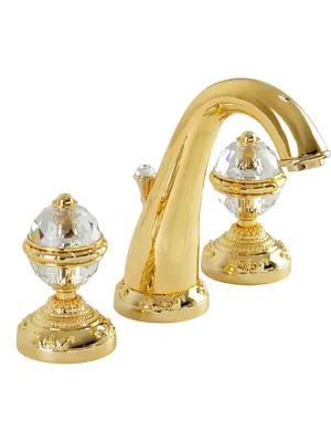 Смеситель для раковины Migliore на 3 отверстия, золото/ручки Swarovski ML.CRS-3712.DO