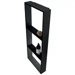 Полка для душевого ограждения Novellini 350х900х85 тройная, с крючком, черная R90AKFPO3590-H