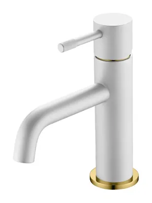 Смеситель Boheme 461-WG для раковины, на 1 отверстие, однозахватный, белый+золото