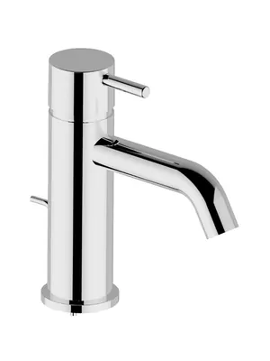 Смеситель для раковины CISAL однозахватный, низкий излив 76мм, дон. клап., хром, LN00051021