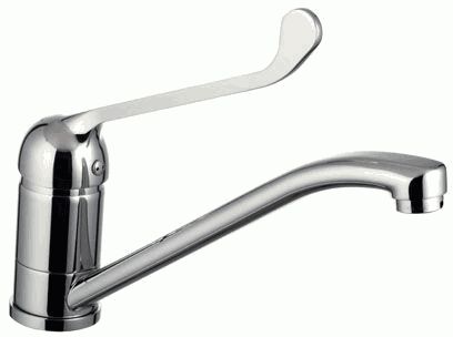 Смеситель для кухни Lemark LM4604C хирургический локтевой с поворотным изливом, хром