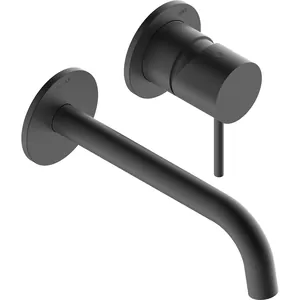 Смеситель для раковины Bossini Z00730073 встраиваемый, излив 185 мм., внеш. часть, черный мат