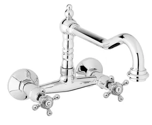 Смеситель CEZARES LLP-01 для кухни, настенный, двухзахватный, хром