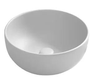 Раковина накладная Cielo (400х185) круглая, без отверстий для смесителя, белая SHBA40