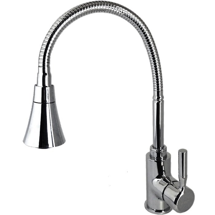 Смеситель Ledeme для кухни, с гибким изливом, с душевой насадкой, однозахватный, хром L4199