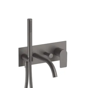 Смеситель для ванны/душа Fantini 61P5V621B встраиваемый, однозахв., внеш.часть, оружейная сталь