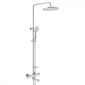 Душевая система Swedbe смеситель термостат, верхний и ручной душ, мыльница, хром 9090