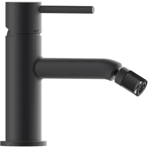 Смеситель для биде Bossini Z00702073 однозахватный, низкий излив, донный клапан, черный мат