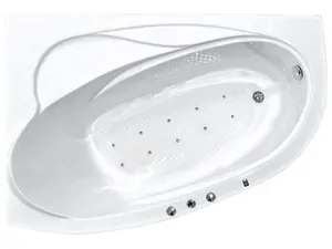 Ванна угловая BACH 150х100 Система 5, аэромассаж, каркас , левая