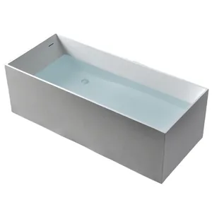 Ванна из искусственного камня Abber (1800x760) отдельностоящая, слив-пер, белая мат AS9642-1.8