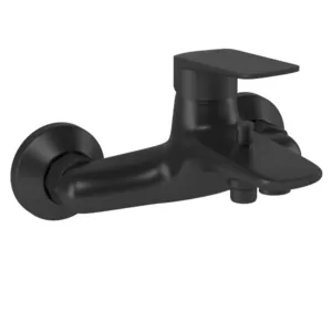 Смеситель для ванны/душа Paini настенный, однозахватный, короткий излив, цвет: черный LAYO111