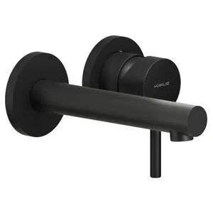 Смеситель NOBILI для раковины, встраиваемый, внешняя часть, излив 160мм, черный мат LV00499BM