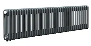 Радиатор стальной трехтрубчатый RIFAR 3018 - 35 секций, нижнее подкл. с терм.клапаном, титан