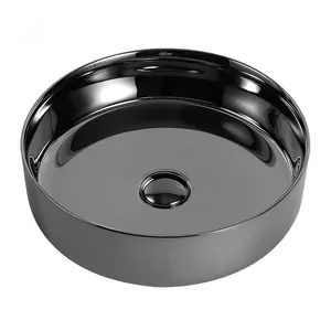 Раковина накладная ABBER d400 без отв. под смеситель и перелив,серебро AC2109GS