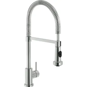 Смеситель NOBILI для кухни, гибкий излив с душем, нерж. сталь LV00300/3IX