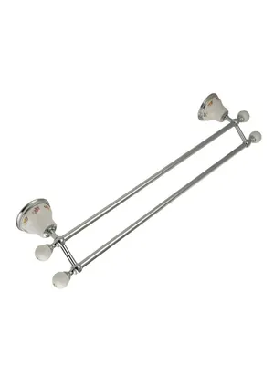 Migliore Полотенцедержатель двойной 60 см керамика с декором,хром ML.PRO-60.523.CR