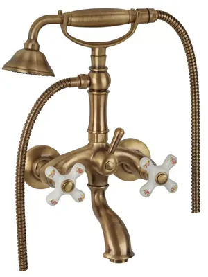 Смеситель для ванны/душа Migliore настенный, белый/бронза ML.PRO-8802.BR