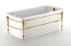 Ванна MIGLIORE 174x83 console белая панель, фурнитура золото 24377