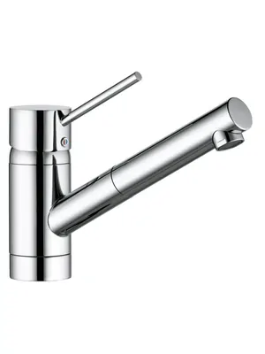 Смеситель KLUDI для кухни, поворотный, выдвижной излив, крепление на стержне (хром) 339310575