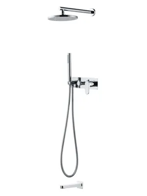 Душевая система Boheme 454-2-CR с изливом,верх/ручной душ, встраиваемая, однозахватная, хром