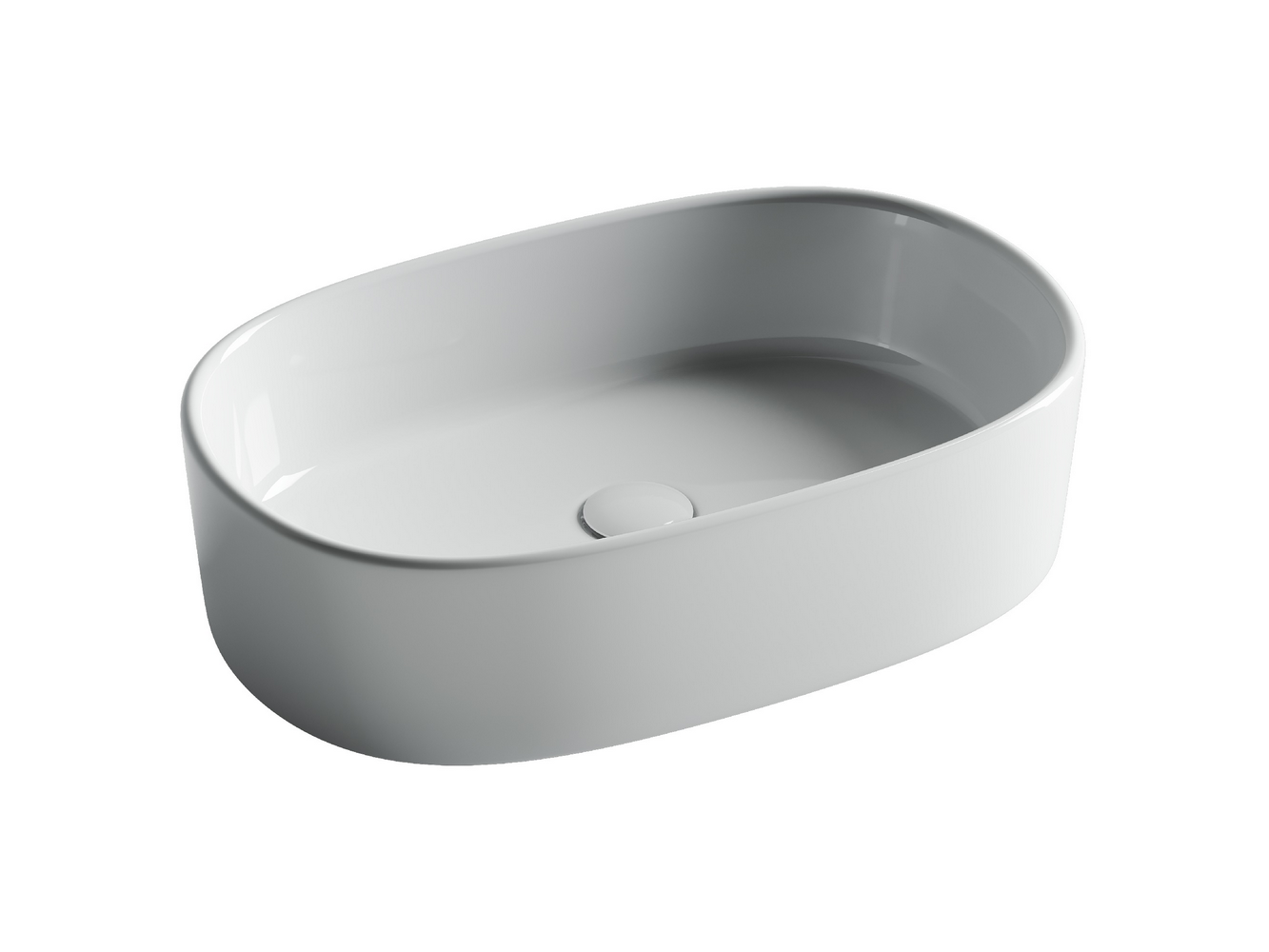 Раковина накладная овальная 561x359x149, без перелива, цвет белый