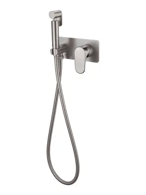 Смеситель Boheme 457-NB с гигиеническим душем, встр, однозахватный, с держателем,никель браш