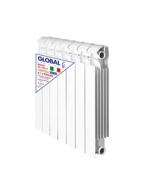 Радиатор биметаллический, 4 секции GLOBAL PLUS 500 ВШГ:575х320х95 740 Ватт